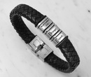 Bransoletka męska z grawerem skóra 1858/1 trzy przekładki