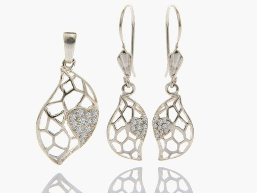 KOL235 KOLCZYKI ażurowe serca.