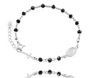 1571/3 bransoletka różaniec z czarnymi kryształkami