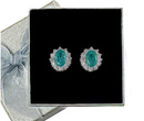 480/120  kolczyki srebrne z turkusowymi cyrkoniami