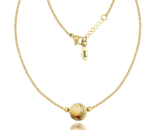 1743 pozłacany naszyjnik z jaspisem krajobrazowym