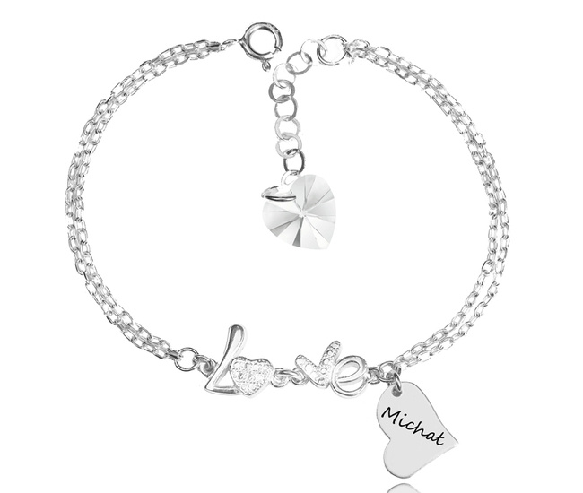 1461 bransoletka grawerowana s. 925 serce Love