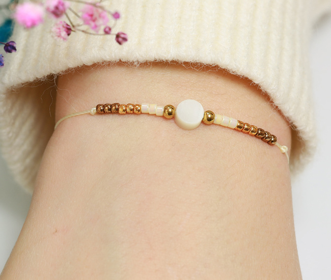 Bransoletka stalowa z masą perłową 1624/9