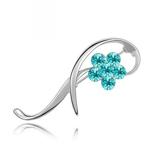 Br 599/177 BROSZKA białe złoto cyrkonie