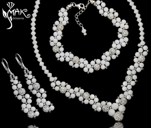 NK512, biżuteria ślubna, NASZYJNIK SWAROVSKI ELEMENTS,