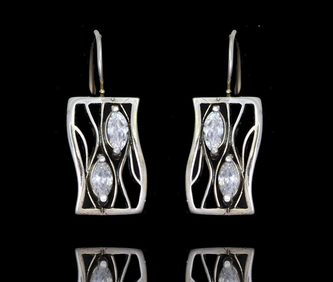 480/431 kolczyki srebrne 925  z cyrkoniami