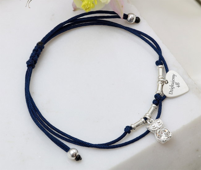 bransoletka grawerowana s. 925 dla nauczyciela sowa 1814/2