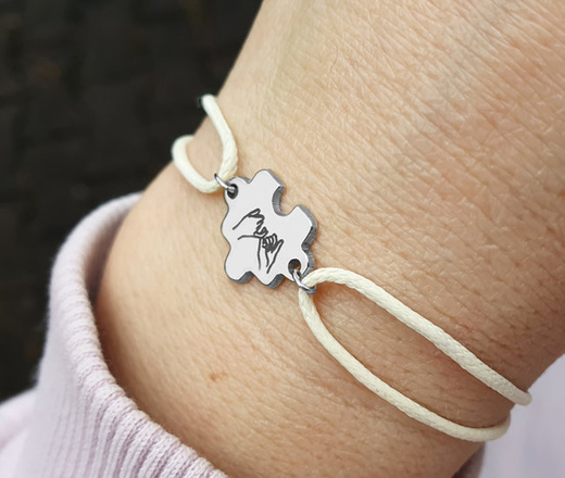 1313 bransoletka grawerowana srebro 925 puzzel promise