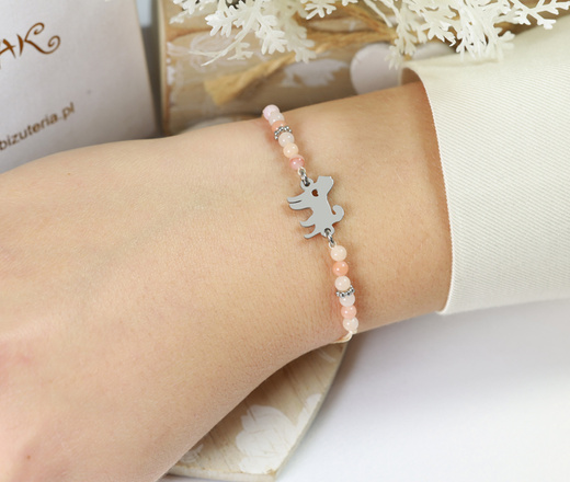 1717/8 bransoletka piesek z grawerem kamienie naturalne