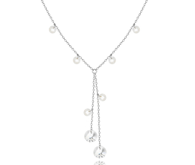 1388 naszyjnik srebrny 925 z kryształkami i cyrkoniami