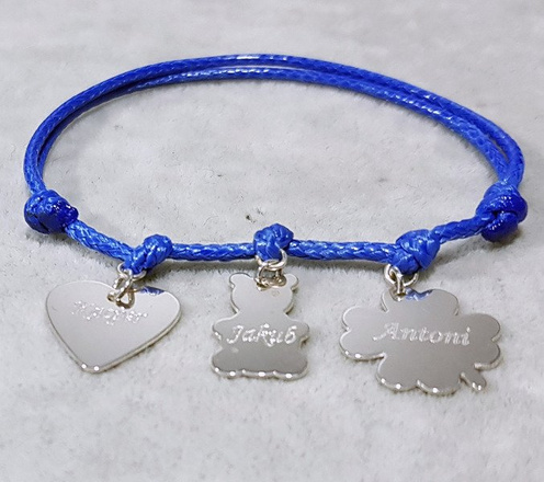 BR843 BRANSOLETKA Z GRAWEREM, SREBRO 925