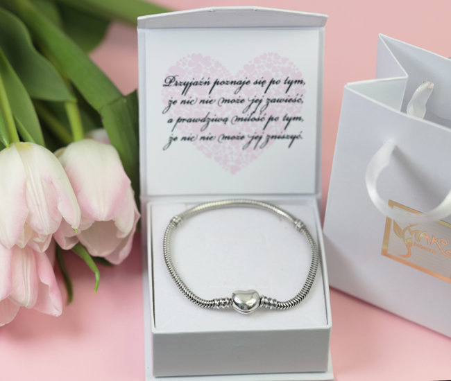 114/17 bransoletka srebrna 925 modułowa na klips 18 cm