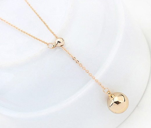 Nk 599/593 NASZYJNIK złoty, łańcuszek i wisiorek kula