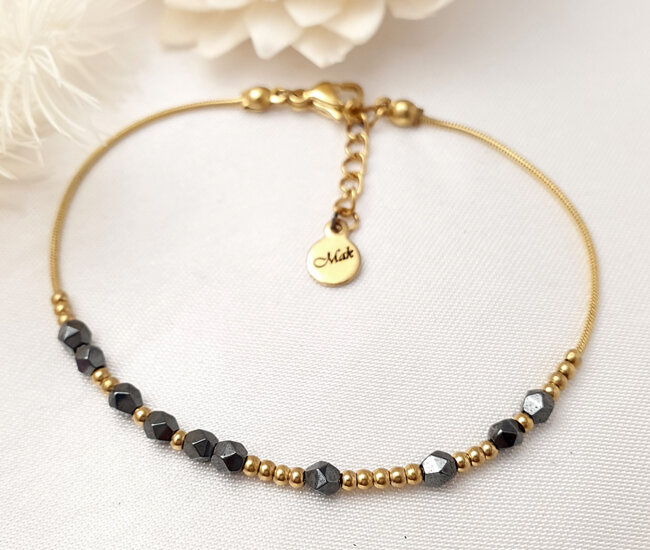 1730/5 bransoletka personalizowana alfabetem Morse'a "Szczęście"