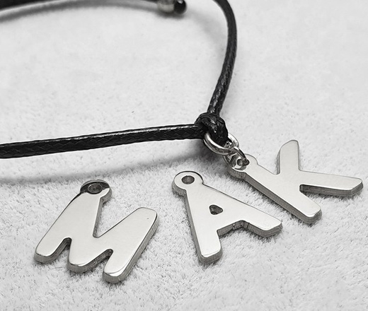 1132 naszyjnik literka, alfabet, dowolny inicjał srebrny