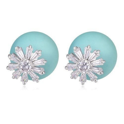 KOL599/258  KOLCZYKI BIAŁE ZŁOTO PERŁA TRIBAL