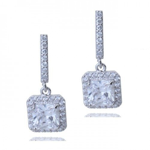 Kol  599/235 KOLCZYKI  kryształy białe złoto crystal