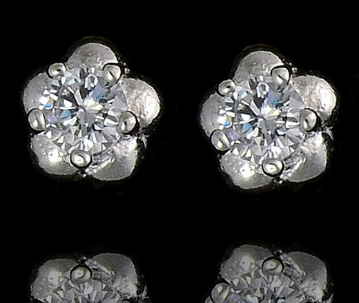 480/126 kolczyki srebrne w kształcie kwiatuszków