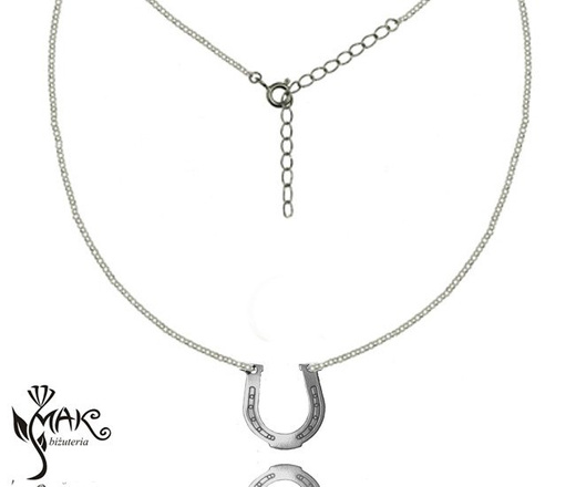 NK707 NASZYJNIK podkowa 100% SREBRO 925 GRAWER