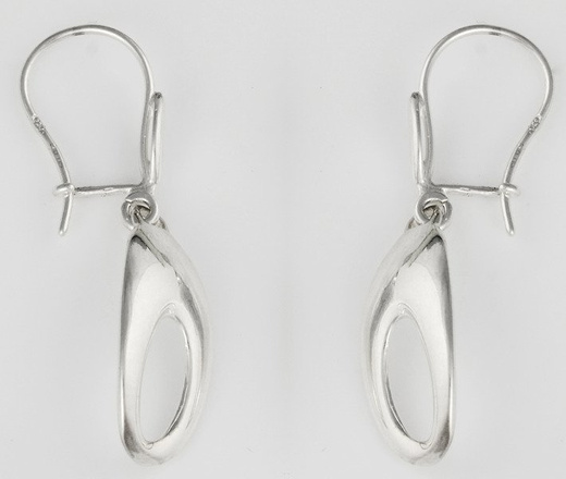 480/129 kolczyki srebrne z owalnym otworem