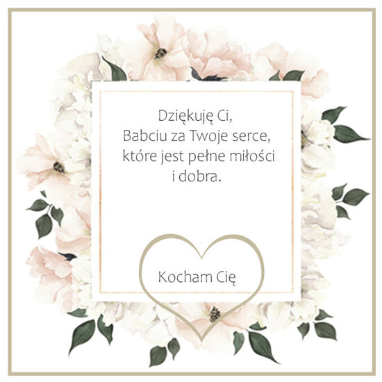 Liścik nr.2 z cytatem oraz okienkiem dla Babci