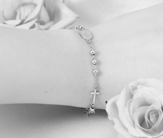 1627/4 bransoletka srebrna 925 różaniec
