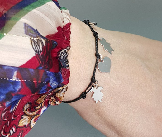 Br1035 BRANSOLETKA Z GRAWEREM srebrna syn córka serce