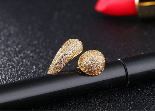 p599/700PIERŚCIONEK złocona obrączka cyrkonie UNIWERSALNA