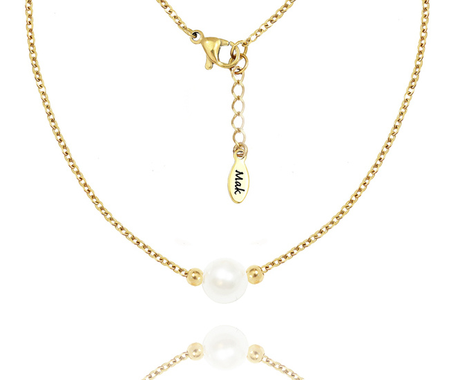 1680 delikatny naszyjnik z perła 50 cm