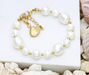 bransoletka pozłacana z perłami hodowlanymi i muszelką 1820