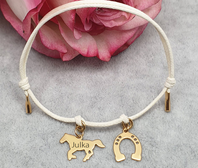 1003 bransoletka dla wielbicielki koni srebro 925 pozłacane