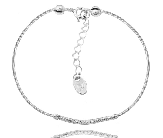 1302 bransoletka srebrna 925 rurka błyszcząca