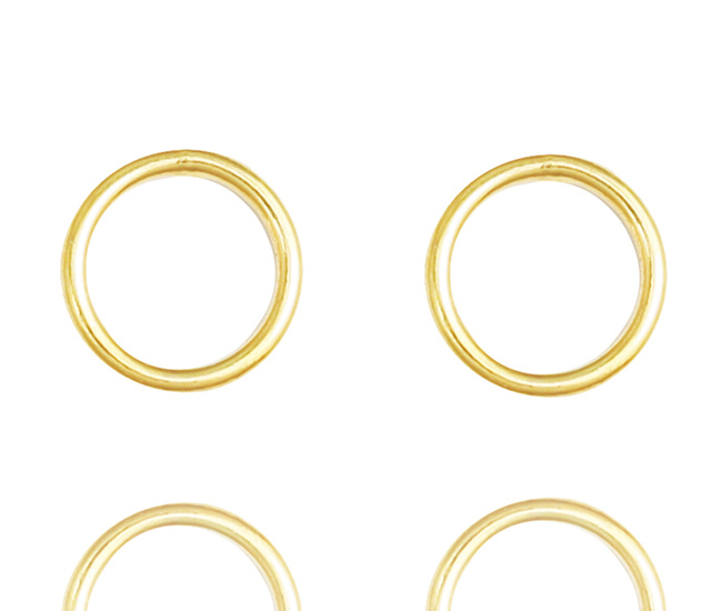 1383/13 kolczyki srebro 925 pozłacane kółka