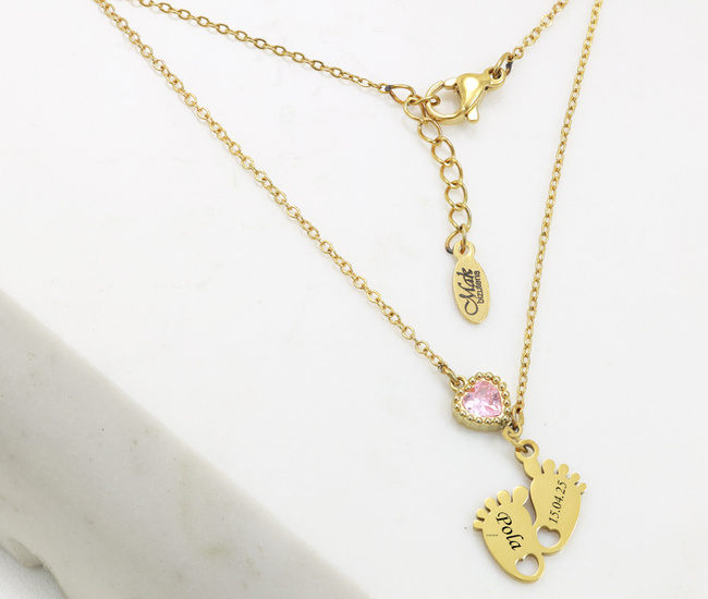 Naszyjnik dla mamy z grawerunkiem pozłacana stal szlachetna 1794/9