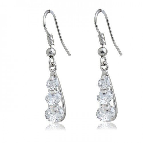 Kol  599/81 kolczyki  kryształy białe złoto