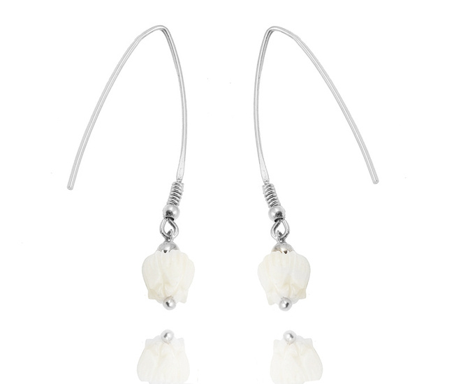 1512 kolczyki srebrne 925 z kwiatuszkiem