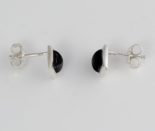 480/123 kolczyki srebrne w kształcie kwadratu onyks czarny