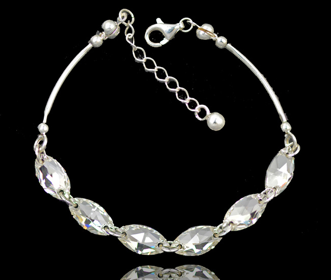 1296 bransoletka srebrna 925 elegancka z kryształkami