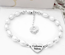 1747 Bransoletka dla babci z grawerem z perłami naturalnymi srebro 925 Swarovski Elements 