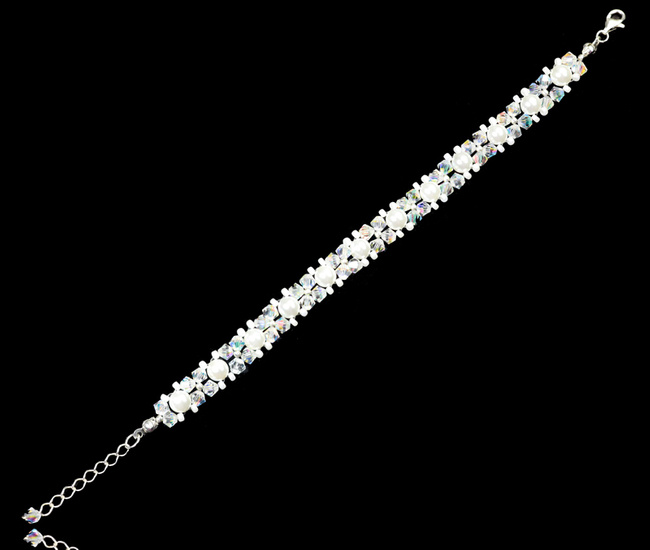 1365 bransoletka srebrna 925 elegancka z kryształkami Crystal AB