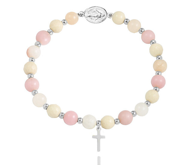 1672/2  bransoletka różaniec srebro 925 z kamieniami naturalnymi