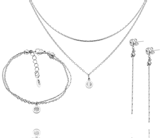 elegancki komplet srebro 925 z cyrkonią 1853