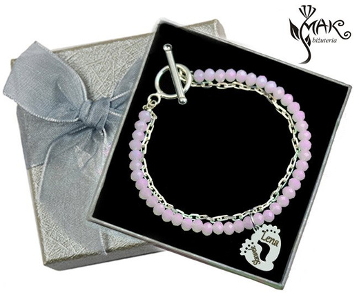 BR817 BRANSOLETKA Z GRAWEREM SREBRO 925 kryształki