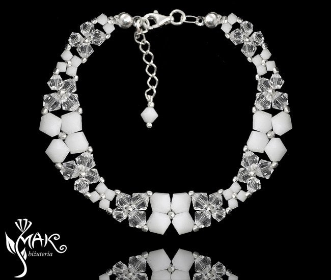 BR513, biżuteria ślubna, BRANSOLETKA SWAROVSKI ELEMENTS,