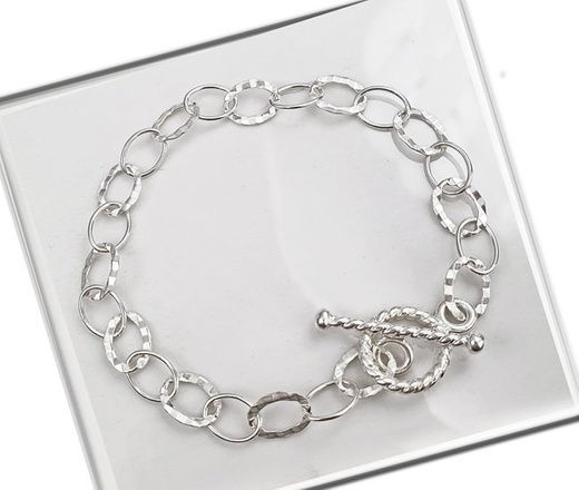 1245/7 bransoletka srebrna 925 łańcuszek duże ogniwka