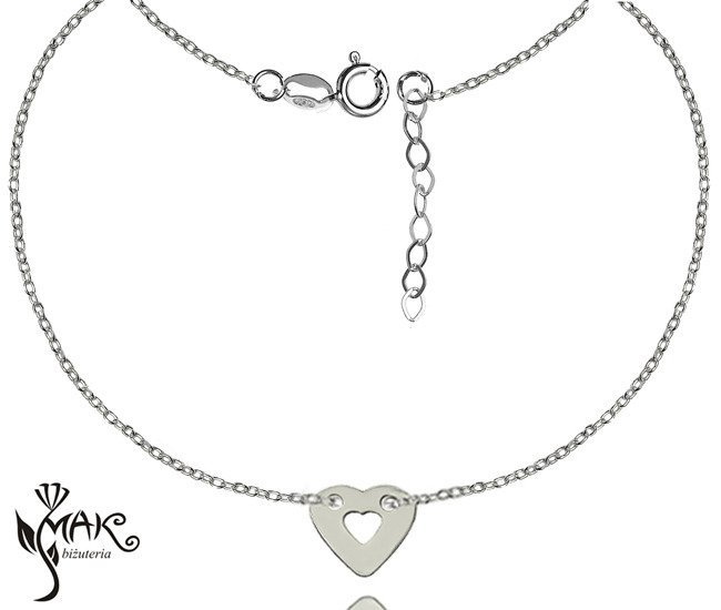 Nk749 naszyjnik celebrytka serce srebro 925