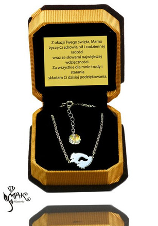 BR796 BRANSOLETKA Z GRAWEREM stópki dla Mamy Swarovski Elements