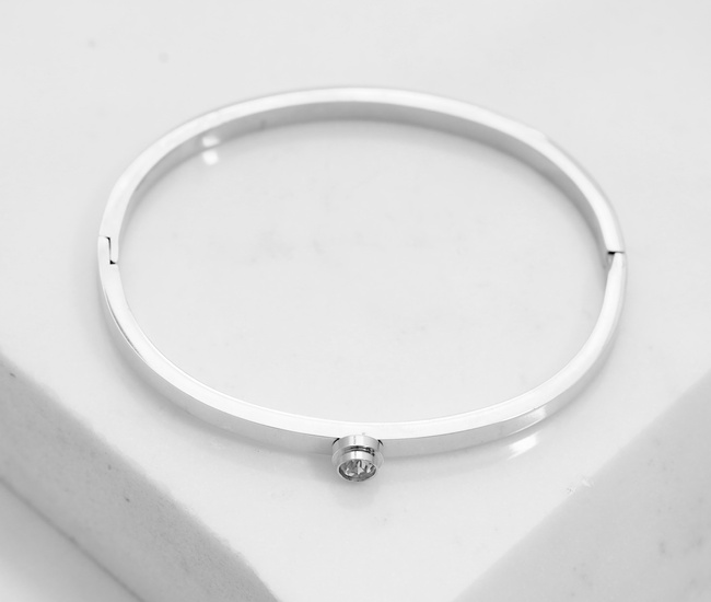 Srebrna bransoletka bangle z cyrkonią 1857/3