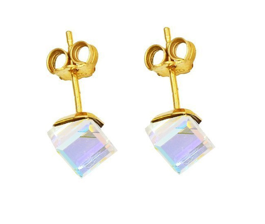 1230 komplet Swarovski Elements srebro 925 pozłacane kostki vitrail light