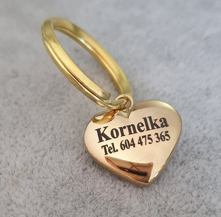 1085 identyfikator adresówka stalowa dla psa złote serce